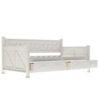 Sofá cama individual con cajones de almacenamiento y diseño de marco en X
