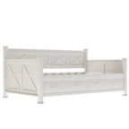 Sofá cama individual con cajones de almacenamiento y diseño de marco en X