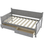 Sofá cama individual con cajones de almacenamiento y diseño de marco en X