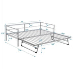 Sofá cama de metal tamaño Twin con nido ajustable