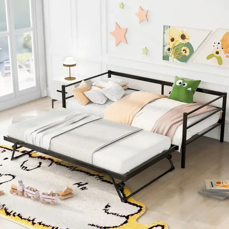 Sofá cama de metal tamaño Twin con nido ajustable