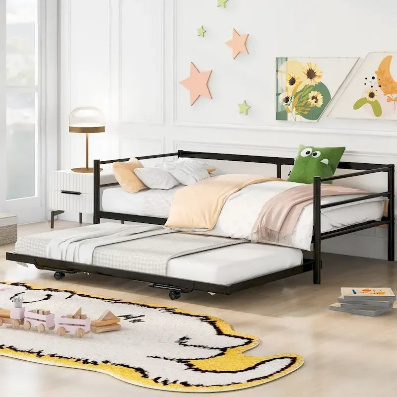 Sofá cama de metal tamaño Twin con nido ajustable