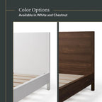 Cama con plataforma de madera maciza y cabecero