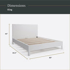 Cama con plataforma de madera maciza y cabecero