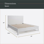 Cama con plataforma de madera maciza y cabecero