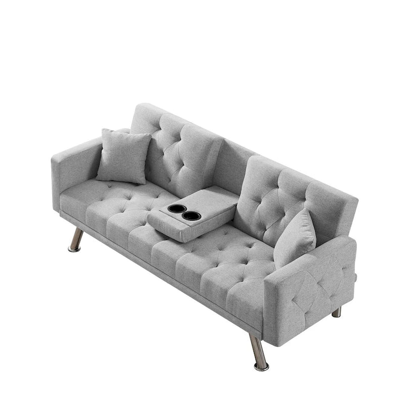 Sofá convertible de lino