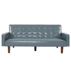 Sofá cama convertible de piel sintética de 74" con respaldo ajustable, 3 plazas