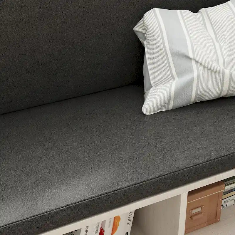 Banco para zapatos con asiento acolchado y estantes ajustables