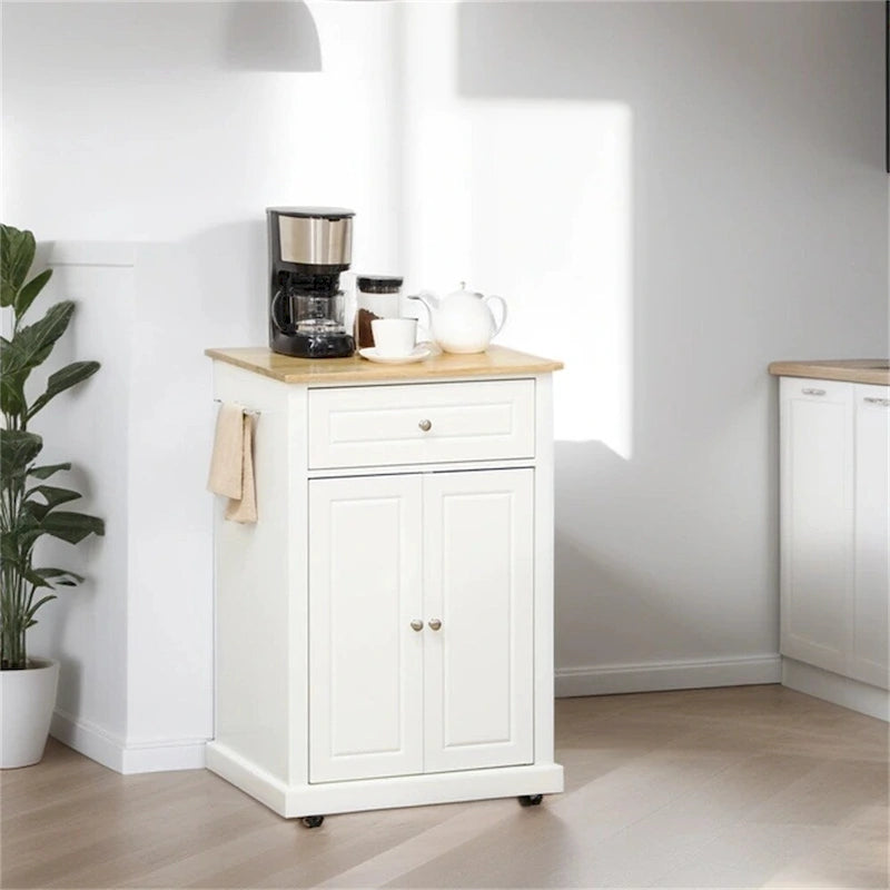 Rolling Kitchen Island Cart,Portable Serving Trolley Table with Drawer