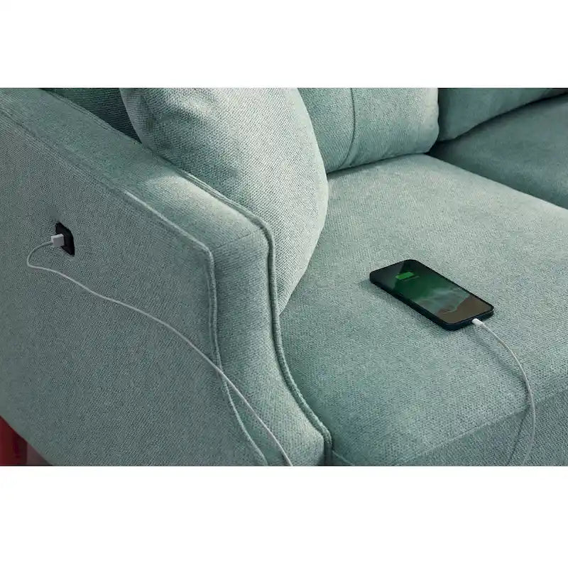 Sofá de dos plazas con puerto de carga USB