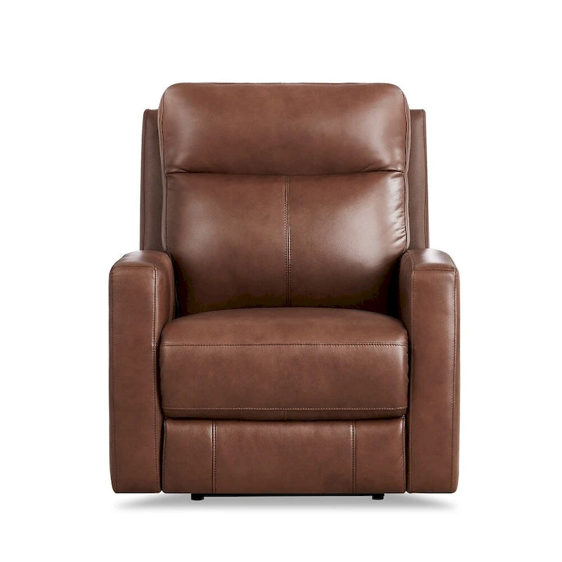Sillón reclinable eléctrico de gravedad cero con reposacabezas - piel de grano superior
