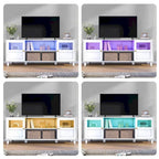 Mueble de TV con luces LED, 59.7 pulgadas de ancho x 22.6 pulgadas de alto x 16.1 pulgadas de profundidad
