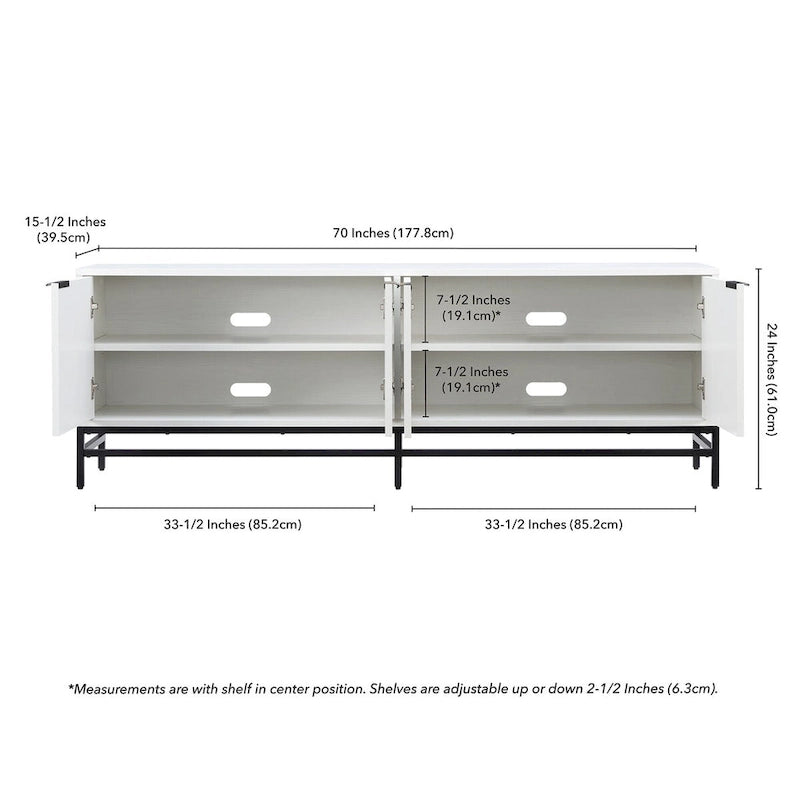 Mueble de TV rectangular para televisores de hasta 78 pulgadas - 70 pulgadas de ancho