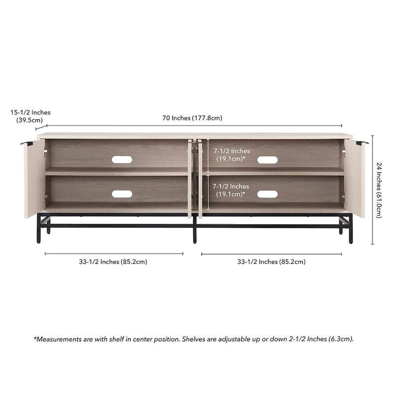 Mueble de TV rectangular para televisores de hasta 78 pulgadas - 70 pulgadas de ancho