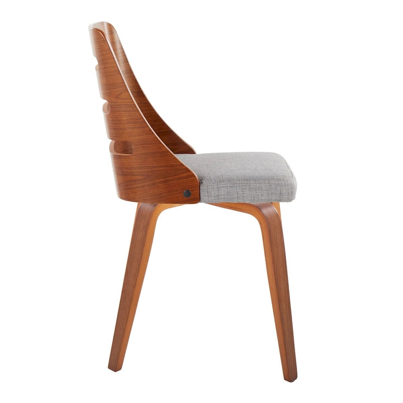 Silla de comedor auxiliar Mid-Century con patas de madera curvada (Juego de 2)