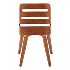 Silla de comedor auxiliar Mid-Century con patas de madera curvada (Juego de 2)