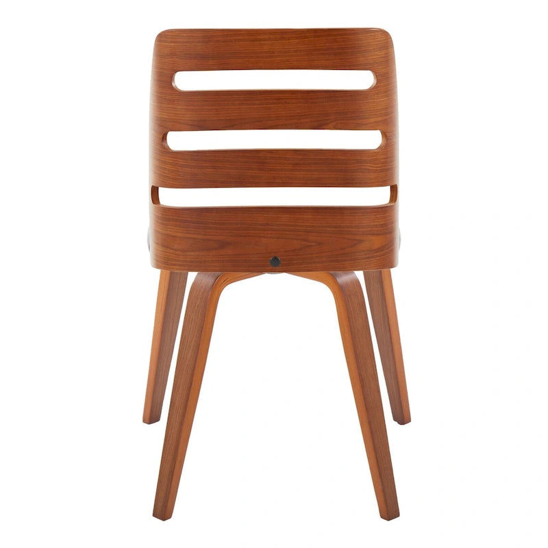 Silla de comedor auxiliar Mid-Century con patas de madera curvada (Juego de 2)