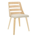 Silla de comedor auxiliar Mid-Century con patas de madera curvada (Juego de 2)