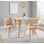 Silla de comedor auxiliar Mid-Century con patas de madera curvada (Juego de 2)