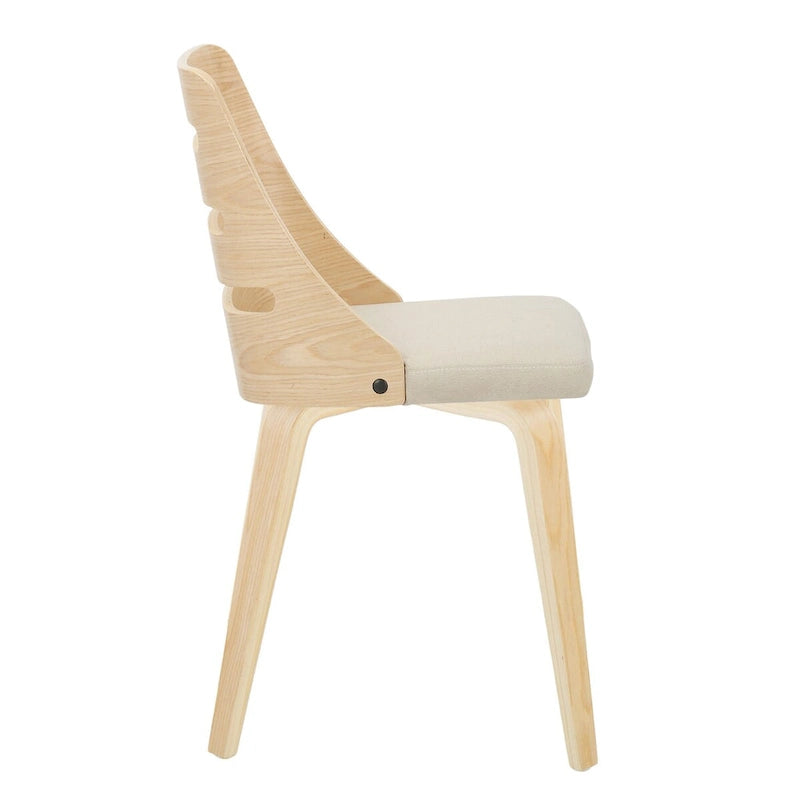 Silla de comedor auxiliar Mid-Century con patas de madera curvada (Juego de 2)