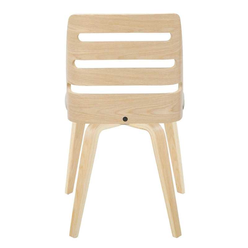 Silla de comedor auxiliar Mid-Century con patas de madera curvada (Juego de 2)