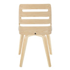Silla de comedor auxiliar Mid-Century con patas de madera curvada (Juego de 2)