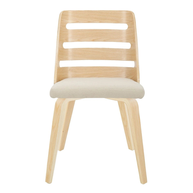 Silla de comedor auxiliar Mid-Century con patas de madera curvada (Juego de 2)