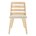 Silla de comedor auxiliar Mid-Century con patas de madera curvada (Juego de 2)