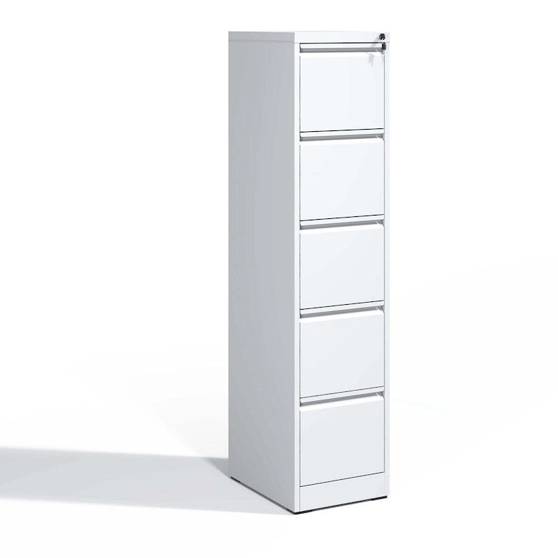 Vertikaler Metall-Aktenschrank mit 5 Schubladen und Schloss