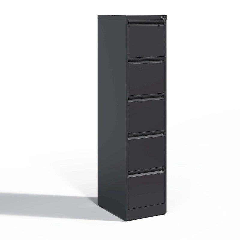 Archivador vertical de metal con 5 cajones y cerradura