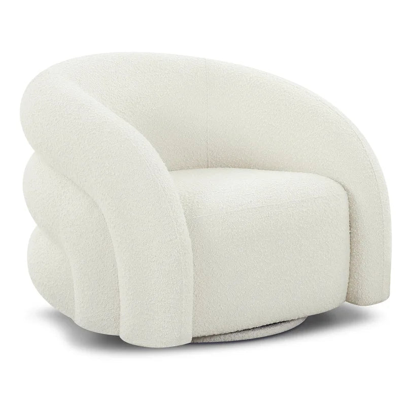 Draaibare loungestoel van bouclé