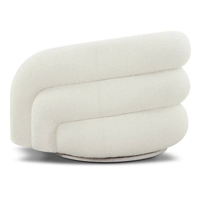 Draaibare loungestoel van bouclé