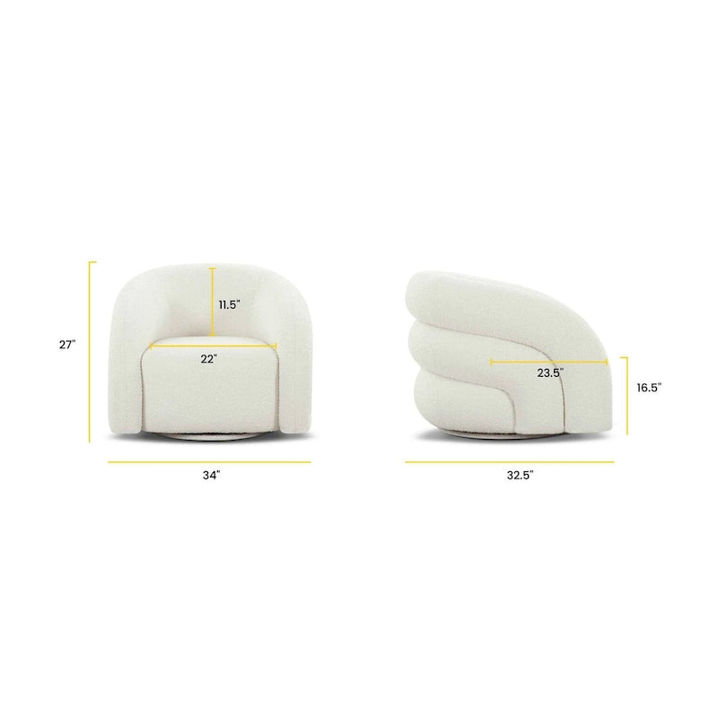 Draaibare loungestoel van bouclé
