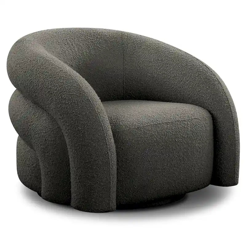 Draaibare loungestoel van bouclé