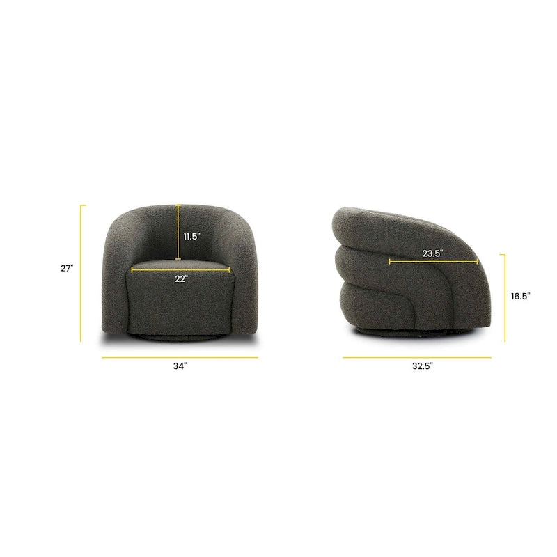 Draaibare loungestoel van bouclé