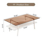 Mesa de centro con tablero de cristal y patas de metal