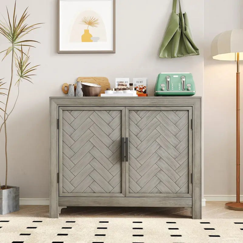 40" Accent Storage Cabinet with 2 Doors and Adjustable Shelves