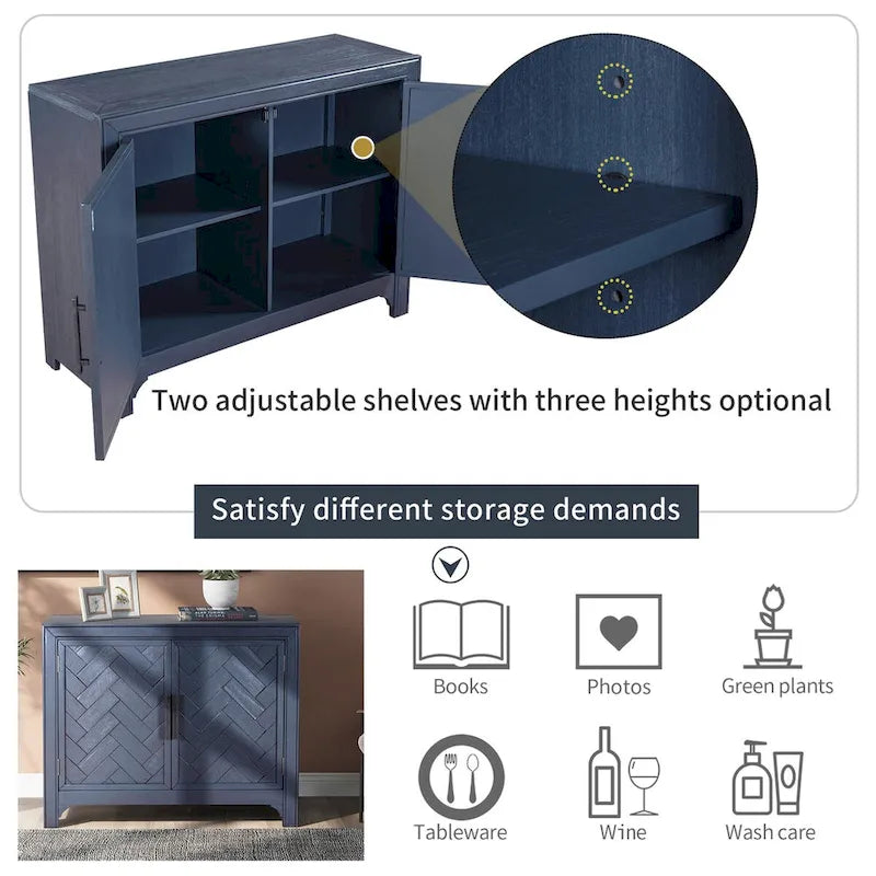 40" Accent Storage Cabinet with 2 Doors and Adjustable Shelves