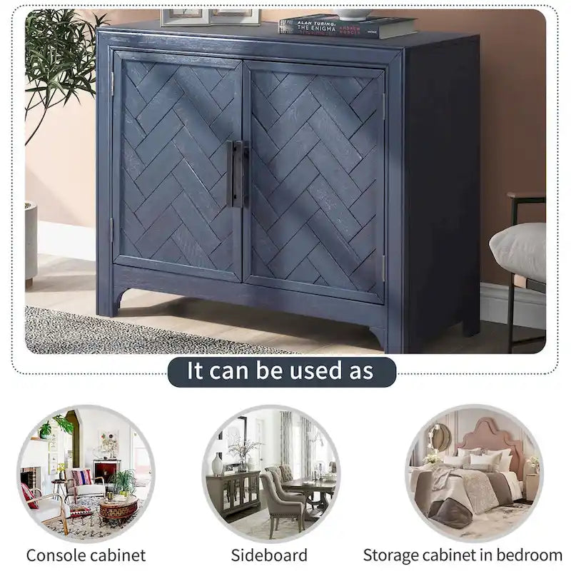 40" Accent Storage Cabinet with 2 Doors and Adjustable Shelves