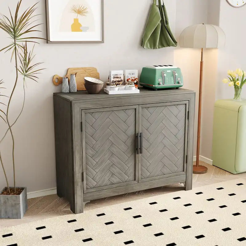 40" Accent Storage Cabinet with 2 Doors and Adjustable Shelves