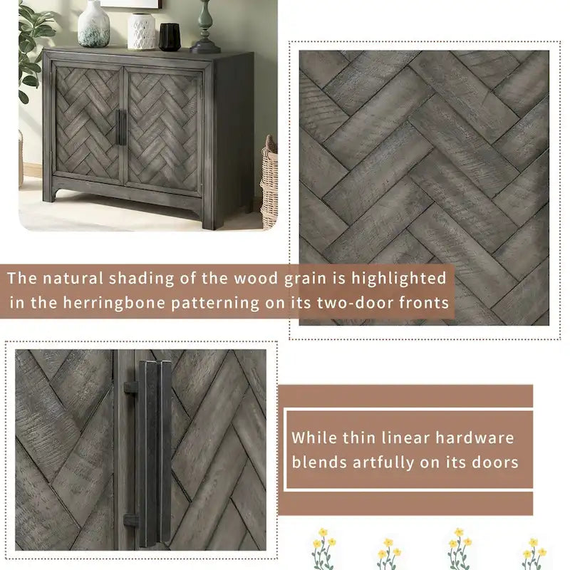 40" Accent Storage Cabinet with 2 Doors and Adjustable Shelves