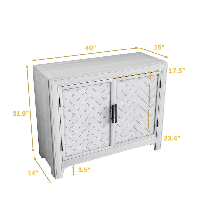 40" Accent Storage Cabinet with 2 Doors and Adjustable Shelves
