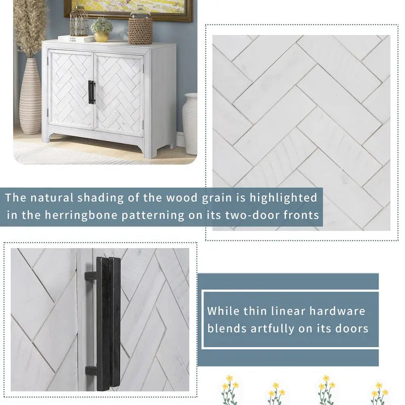 40" Accent Storage Cabinet with 2 Doors and Adjustable Shelves