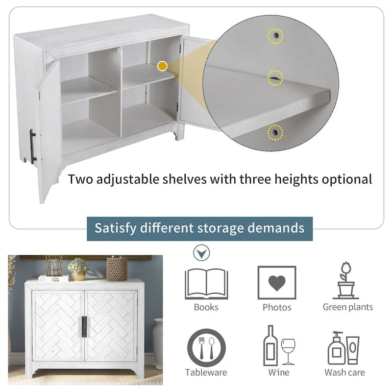 40" Accent Storage Cabinet with 2 Doors and Adjustable Shelves