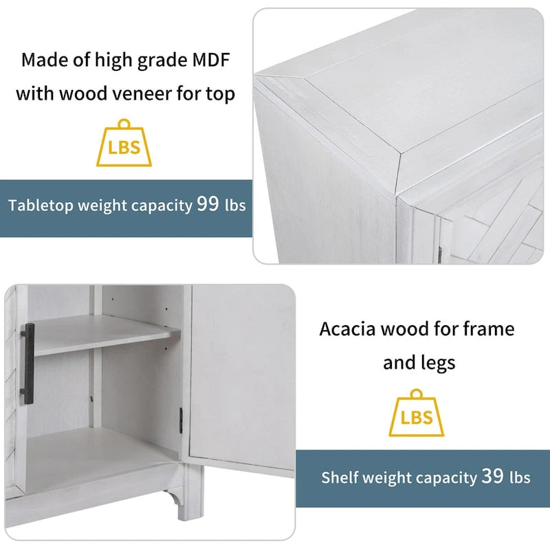 40" Accent Storage Cabinet with 2 Doors and Adjustable Shelves
