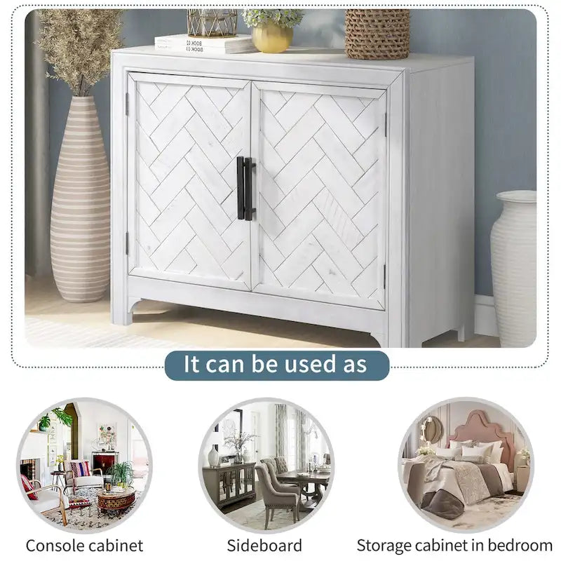 40" Accent Storage Cabinet with 2 Doors and Adjustable Shelves
