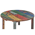 Mesa de comedor redonda de teca reciclada, 48 pulgadas - Multi