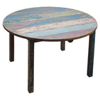 Mesa de comedor redonda de teca reciclada, 48 pulgadas - Multi
