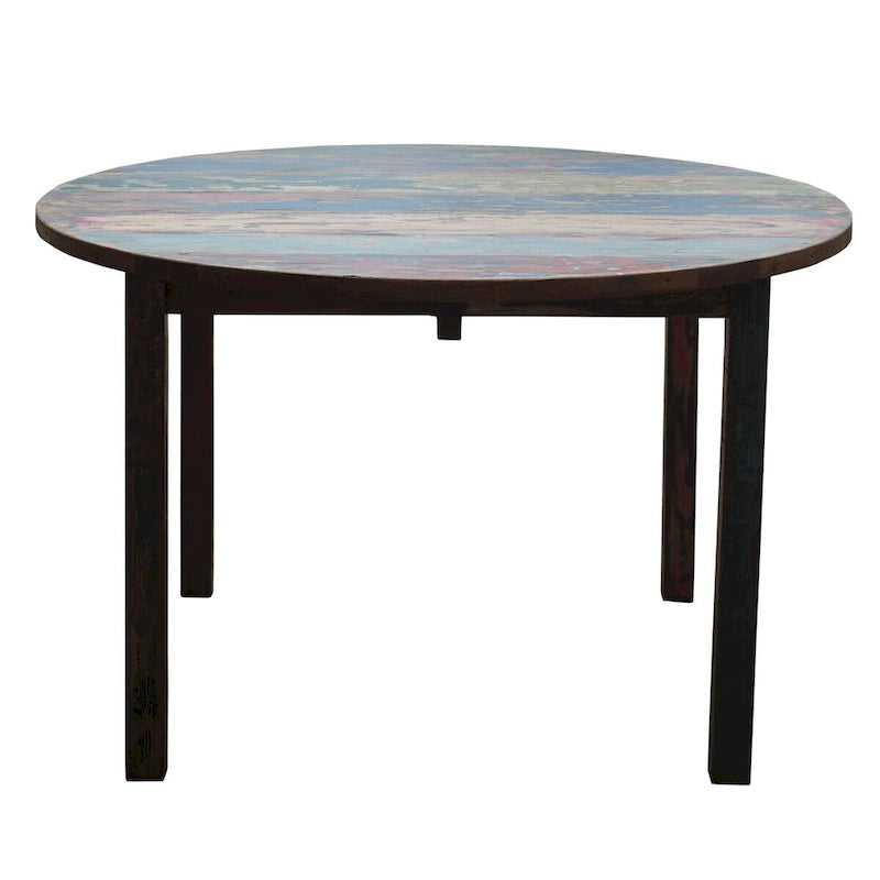 Mesa de comedor redonda de teca reciclada, 48 pulgadas - Multi