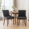 Silla de comedor Ultra, tela gruesa con patas de madera maciza